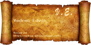 Vedres Edvin névjegykártya